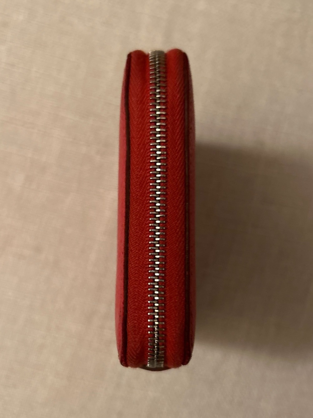 Hermes Little Red Wallet Colorful Print w/ Striped Leather Wallet - Picture 9 of 15